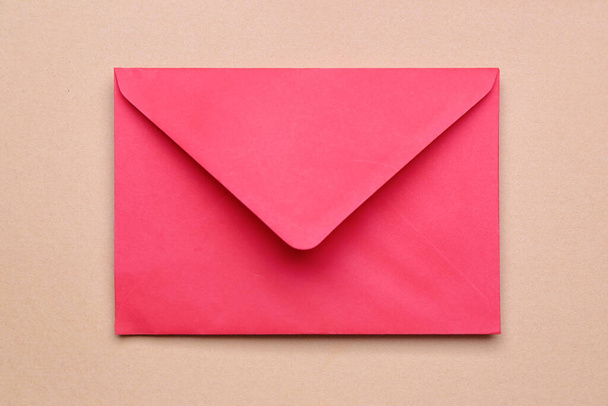 Red paper envelope on color background - Photo, Image