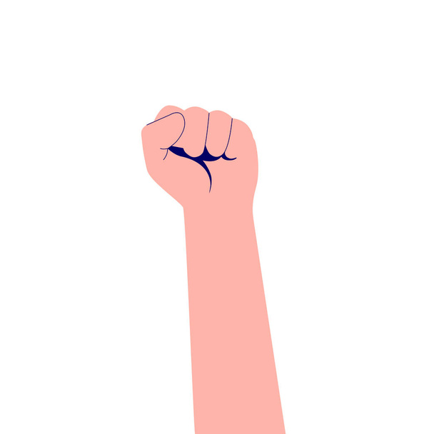 Поднял кулак. Символ революционного протеста и беспорядков с концепцией сопротивления и демонстрацией коллективной векторной забастовки - Вектор,изображение