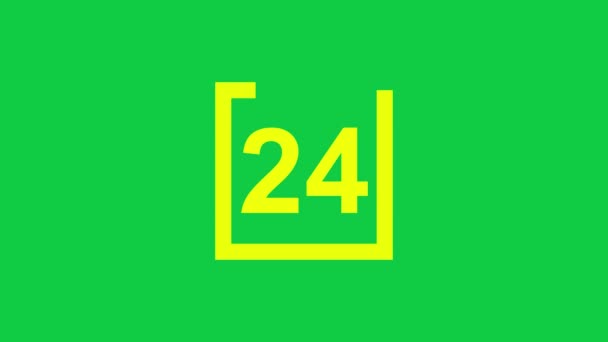30 seconds timer animation with elapsed narrow yellow square in green screen background - Metraje, vídeo