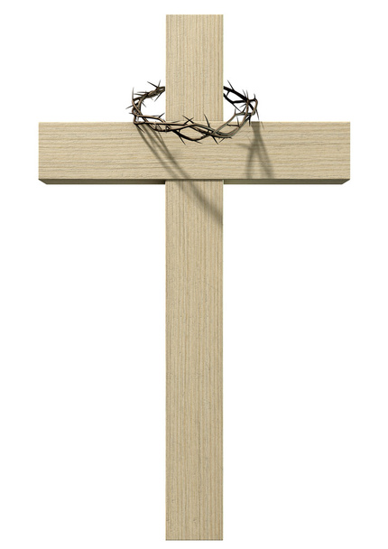 Σταυρός με ένα στεφάνι από αγκάθια - Φωτογραφία, εικόνα