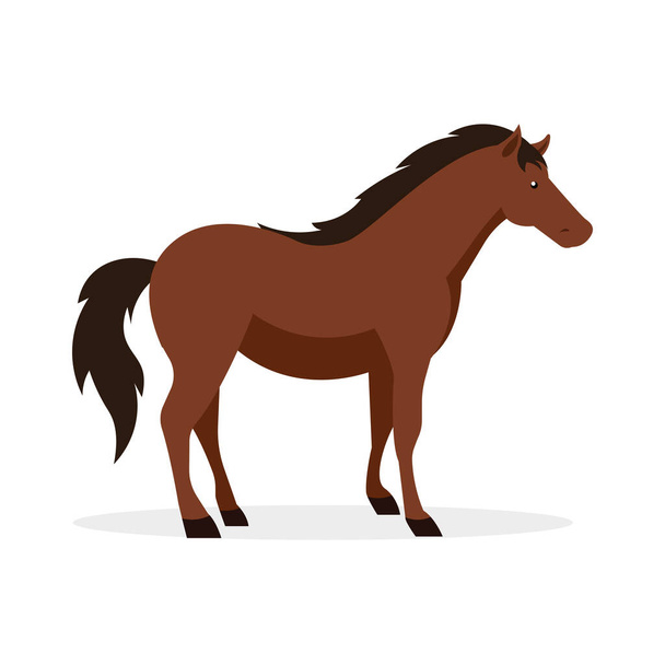 Άλογο. επίπεδη απεικόνιση του σχεδιασμού του λογότυπου φορέα αλόγου - Διάνυσμα, εικόνα