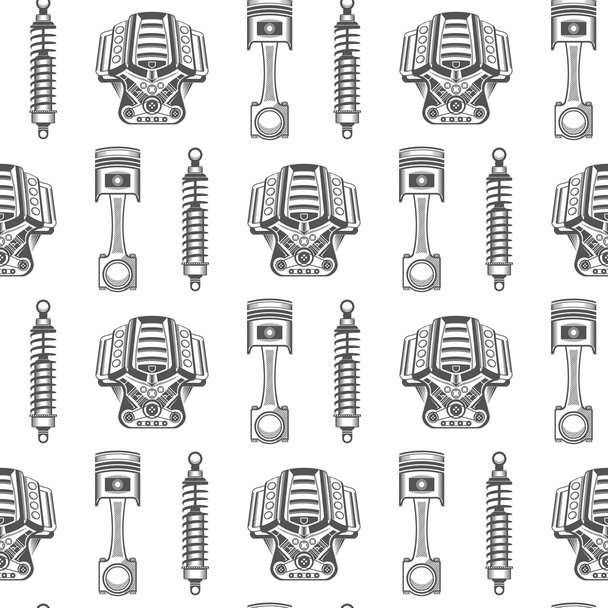 Vector seamless pattern of car parts - Vector, Image