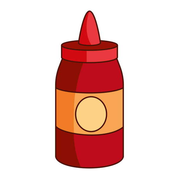 salsa tomate ketchup icono de la botella - Vector, Imagen