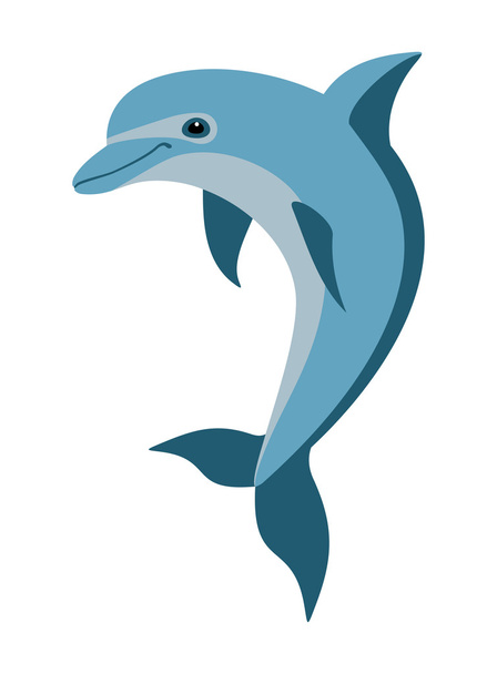 мультяшный дельфин
 - Вектор,изображение