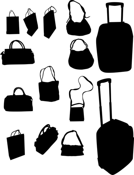 handbags and suitcases - Vector, Image