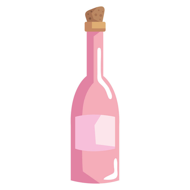 růžové šampaňské pít láhev ikona - Vektor, obrázek