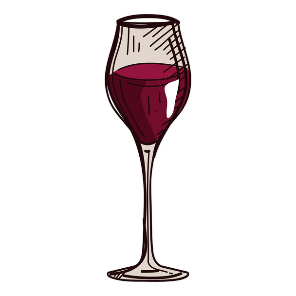 rode wijn beker drinken pictogram - Vector, afbeelding