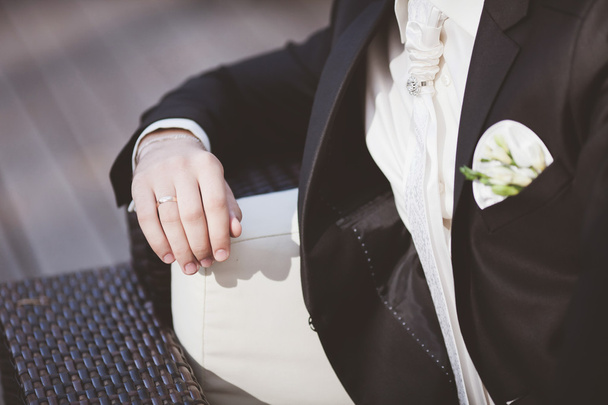 Wedding groom  in suit - Foto, afbeelding