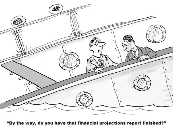 Босс бизнеса просит финансовые прогнозы.
 - Вектор,изображение