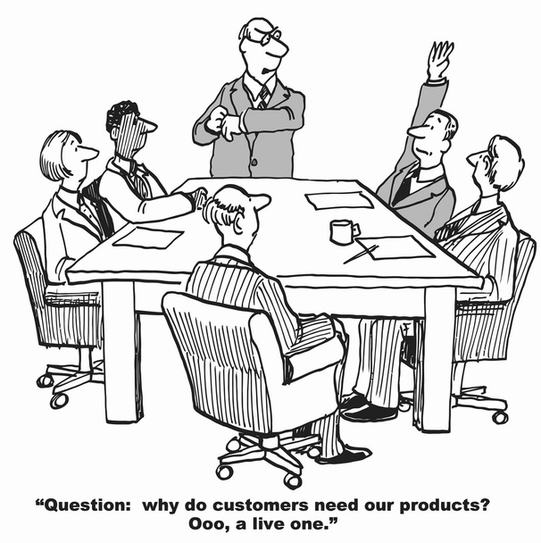 Proč zákazníci potřebují produkty společnosti - Vektor, obrázek
