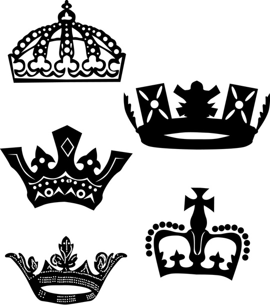 kolekcja pięciu korony - Wektor, obraz