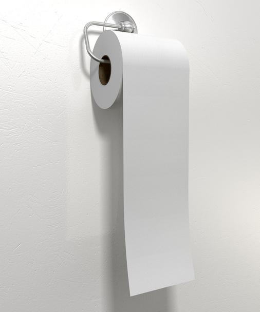 Toilet Roll On Chrome Hanger - Photo, Image
