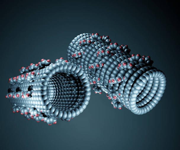isolati Fullerene Nano-ingranaggi con più denti rendering 3d - Foto, immagini