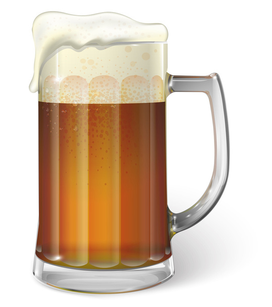 Mug of ale. Dark beer. Vector - Вектор, зображення