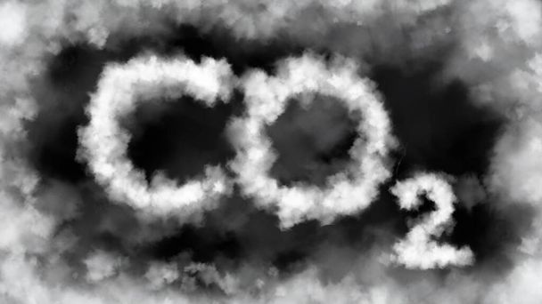 Nube di CO2 su sfondo scuro, anidride carbonica, concetto di cambiamento climatico - Foto, immagini