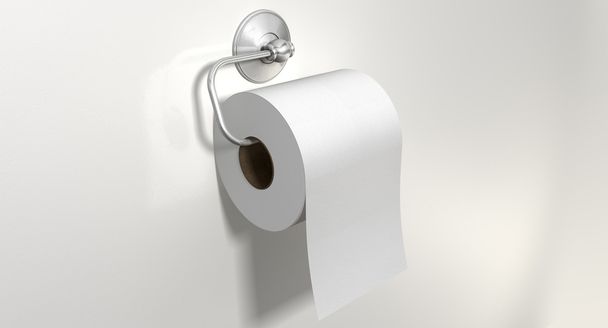 Toilet Roll On Chrome Hanger - Photo, Image