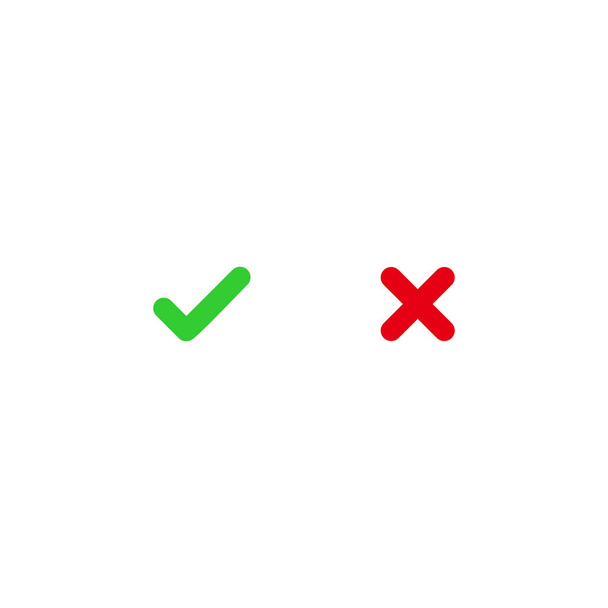 marca de verificación icono, aprobar icono desaprobar icono vector símbolo ilustración aislada  - Vector, imagen