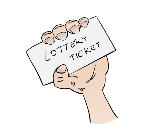 lottery ticket in hand - Vector, Image