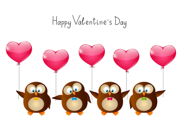 Valentines day owls - Vektor, kép
