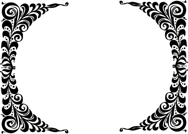 gorizontal simple black frame - Vector, Image