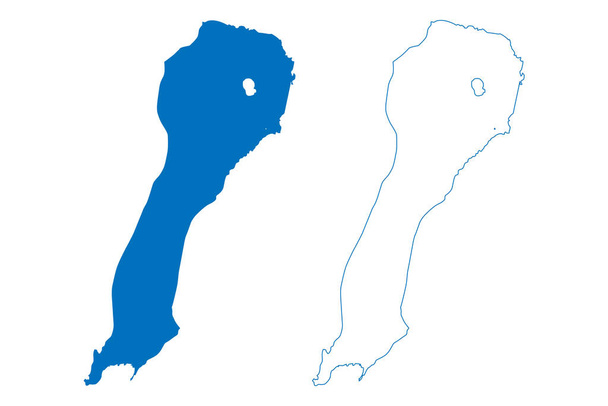 Lake Logipi (África, República do Quênia) mapa ilustração vetorial, scribble mapa esboço - Vetor, Imagem