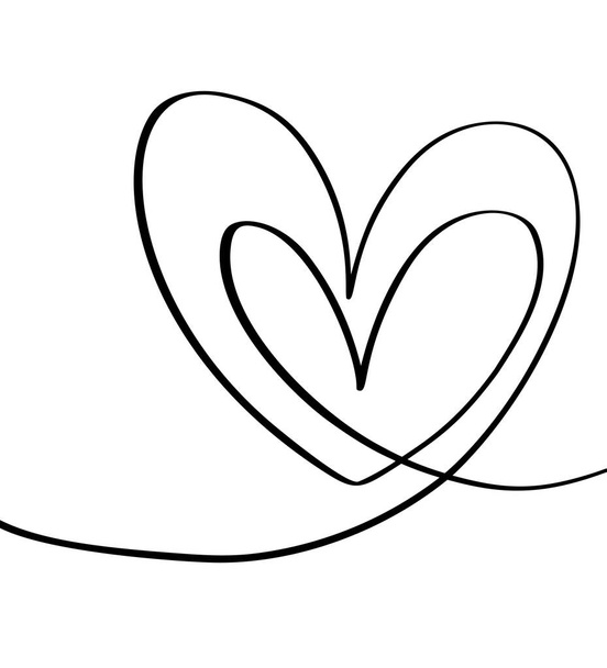 Vektori rakastaa kahden sydämen logo merkki. Romanttinen kuva symboli paria, intohimo ja häät. Kalligrafia Suunnittelu elementti Ystävänpäivä. Mallikortti, kutsu. - Vektori, kuva
