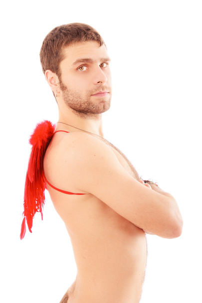 Красивый мужчина с красными крыльями
 - Фото, изображение