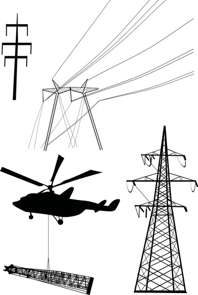 ilustración de líneas de alto voltaje
 - Vector, imagen