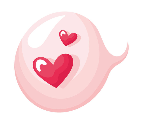 Hearts a szövegbuborék-ikon - Vektor, kép
