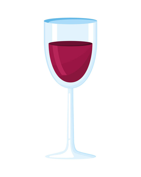 vinho fresco ícone copo vermelho - Vetor, Imagem