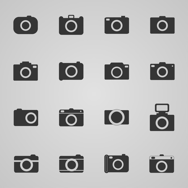 Set of photo icons, vector illustration - Vektör, Görsel