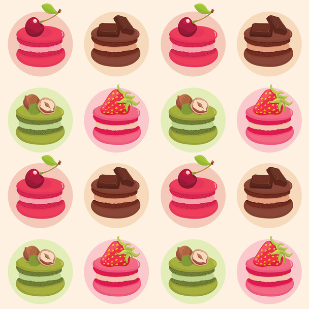 Colorful French macaroons - Vector, Image
