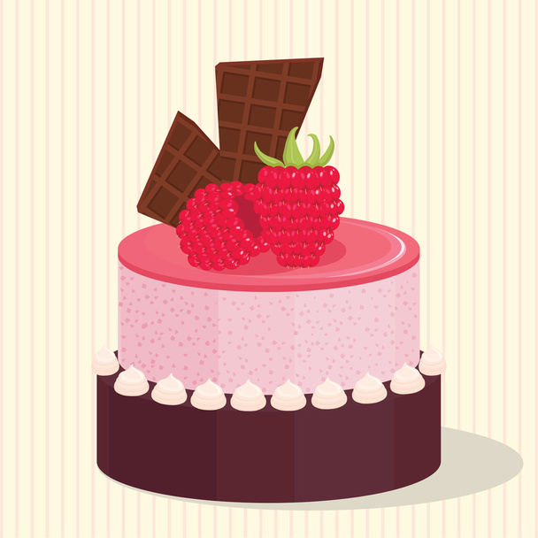 Cake with raspberries and chocolate - ベクター画像