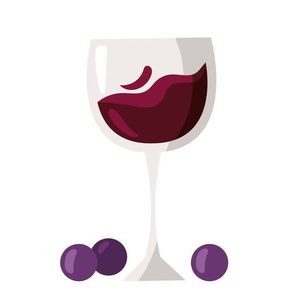 винний напій чашка і виноград значок
 - Вектор, зображення