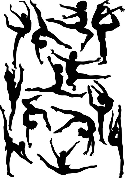 набір гімнастичних силуетів
 - Вектор, зображення