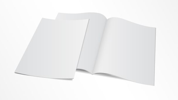 prázdné otevřené časopis šablona s krytem - Vektor, obrázek