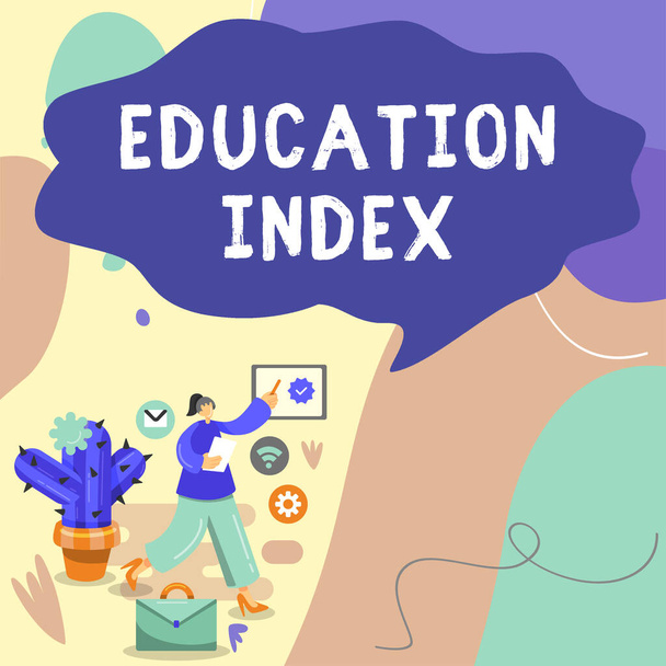 Didascalia concettuale Education Index, significato concettuale che mira a soddisfare le esigenze di apprendimento di tutti i bambini giovani adulti - Foto, immagini