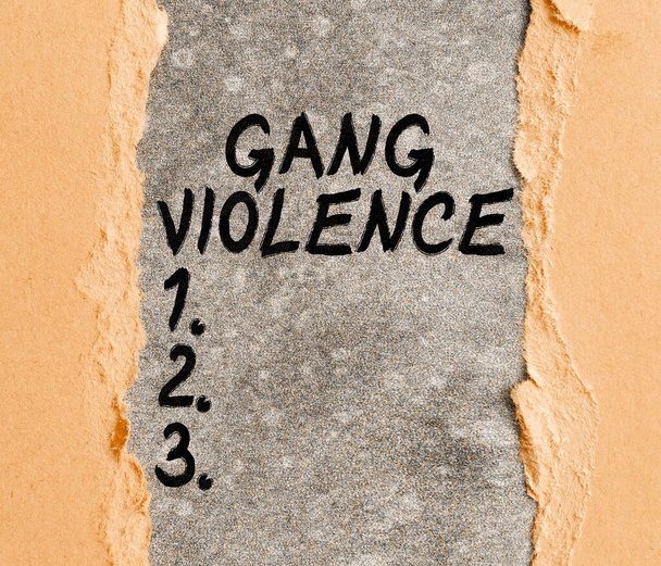 Текстовые подписи, представляющие бандитское насилие, нарушение интернет-концепции законов, вызванных группой преступников и гангстеров - Фото, изображение