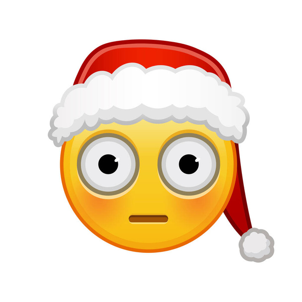 Natal rosto ruborizado Grande tamanho de amarelo emoji sorriso - Vetor, Imagem