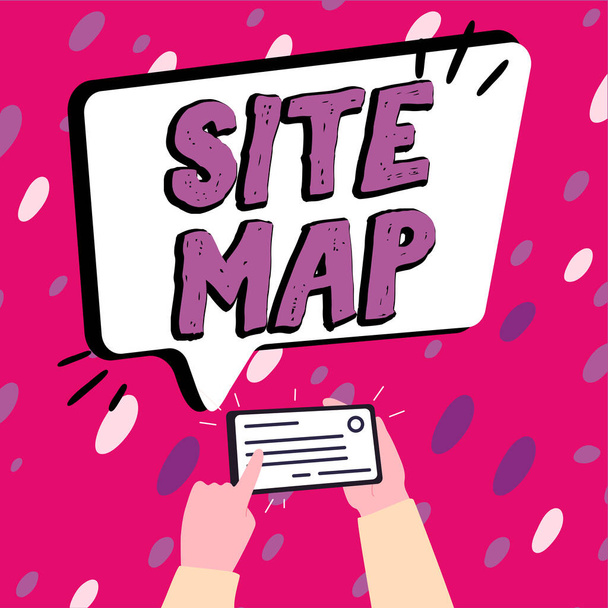 Mappa del sito, approccio aziendale progettato per aiutare sia gli utenti che i motori di ricerca a navigare nel sito - Foto, immagini