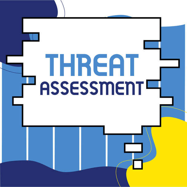 Légende textuelle présentant l'évaluation de la menace, concept opérationnel déterminant la gravité d'une menace potentielle - Photo, image