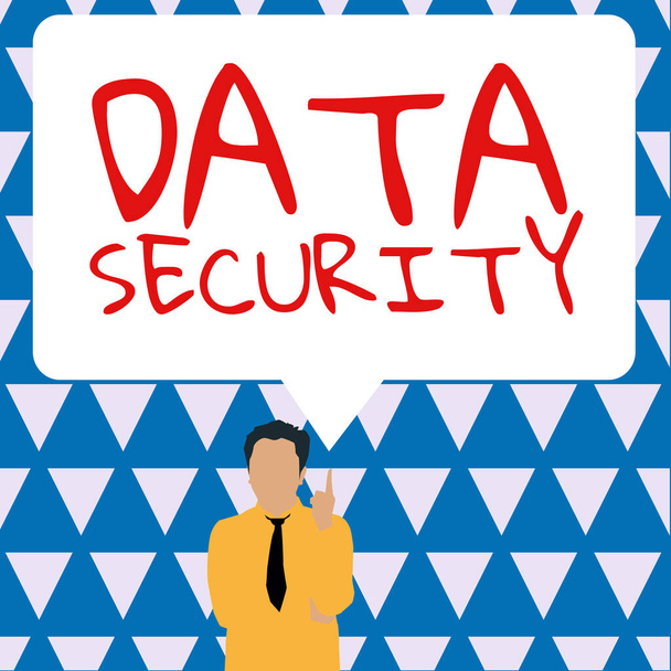 Leyenda conceptual Seguridad de datos, Idea de negocio Confidencialidad Cifrado de disco Copias de seguridad Password Shielding - Foto, imagen