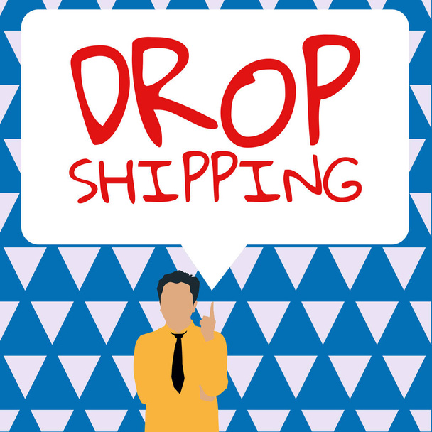 Текст, що показує натхнення Drop Shipping, Word для надсилання товарів від виробника безпосередньо клієнту замість продавця
 - Фото, зображення