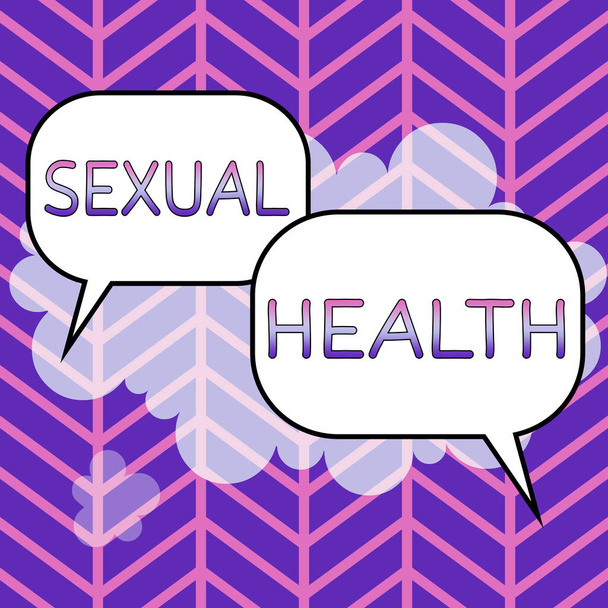 Kézírás szöveg Szexuális egészség, Üzleti megközelítés Egészségesebb test Megfelelő szexuális élet Pozitív kapcsolatok - Fotó, kép