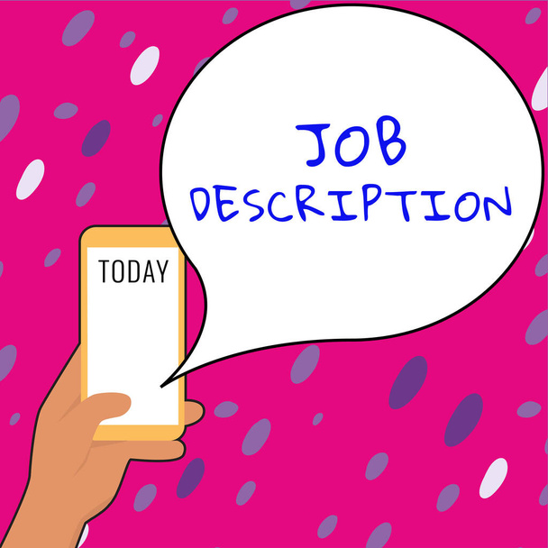 Inspirace ukazující znak Job Description, Word Written on Dokument popisující povinnosti pozice - Fotografie, Obrázek