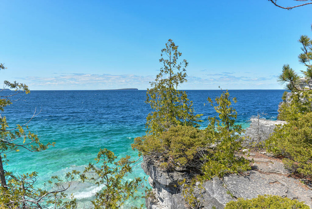 Beautiful landscape of Georgian bay in Bruce Peninsula national park neat Tobermory village in Ontario province, Canada - Photo, image
