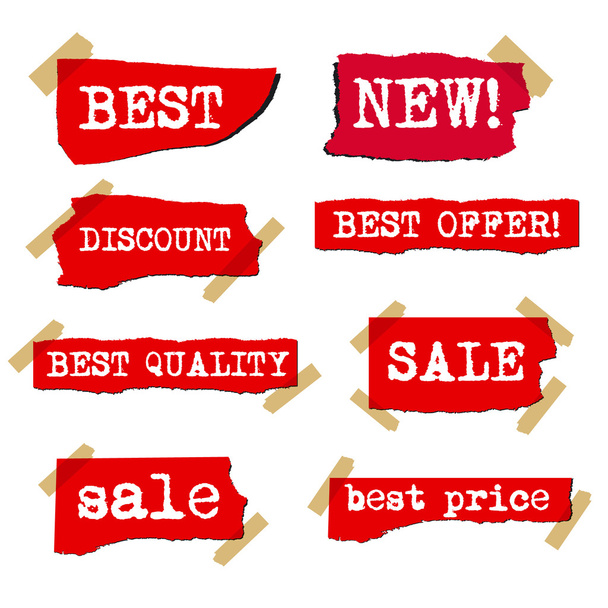 promotion sale labels - Διάνυσμα, εικόνα