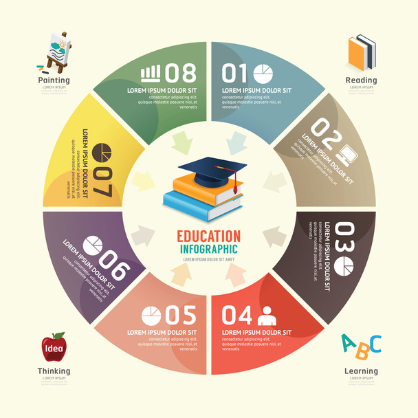 Šablona návrhu maturitní vzdělání - Vektor, obrázek