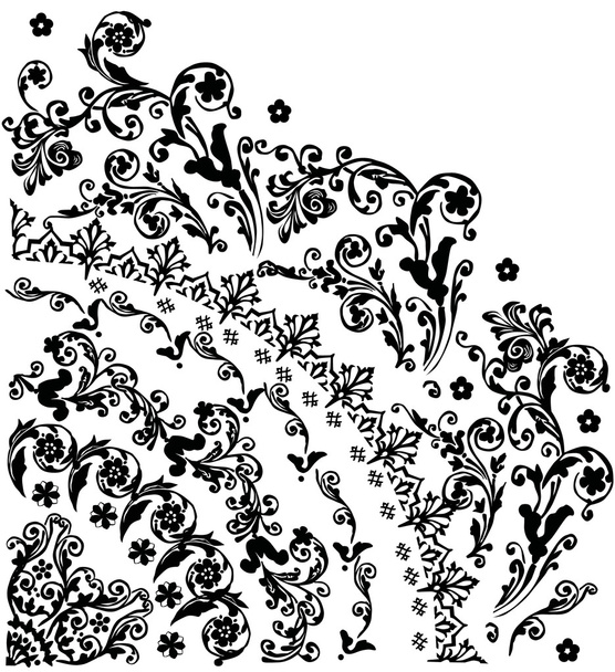 silhouette avec fleur quadrant
 - Vecteur, image