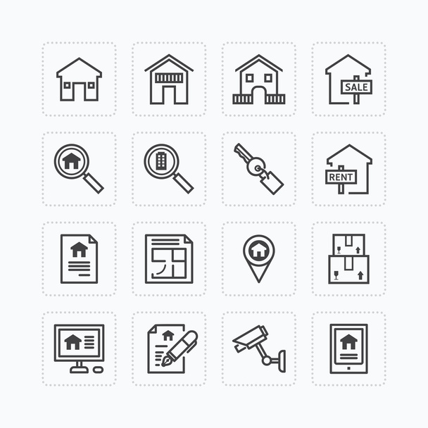 Iconos conjunto de bienes raíces
 - Vector, imagen